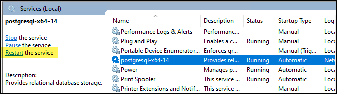 Restart-PostgreSQL