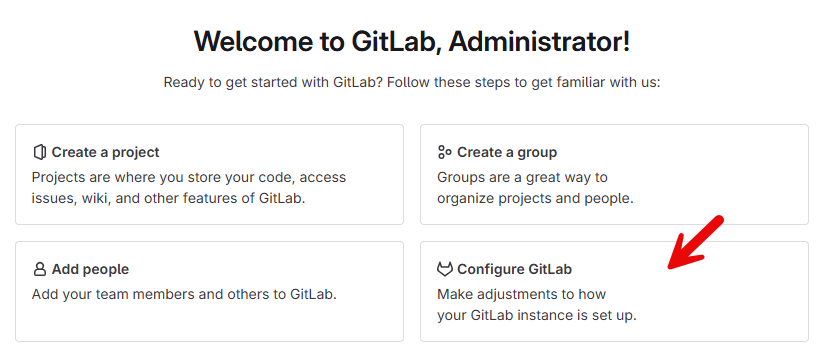 GitLab Configure Gitlab button