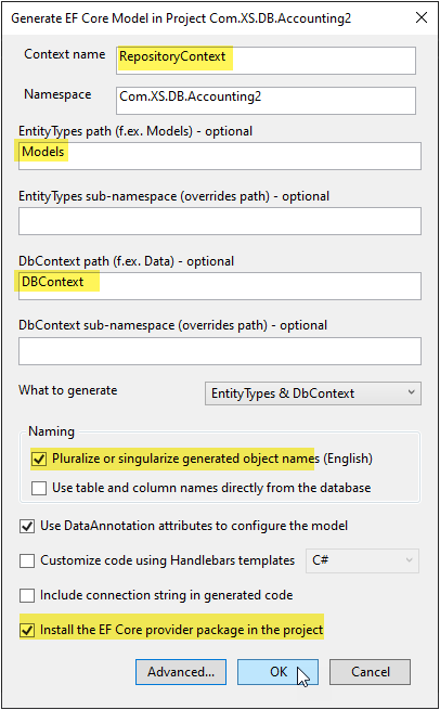 EF-Core-Rev-Engineer-Gen-Model