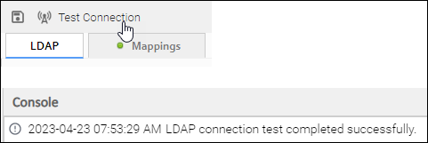 LDAP Test button