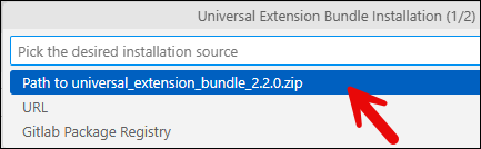 select path to UE Bundle