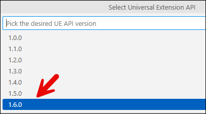 select ue api version