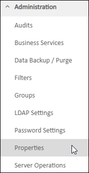 Properties Menu Link