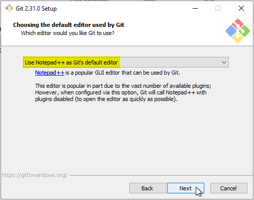 git install notepad++